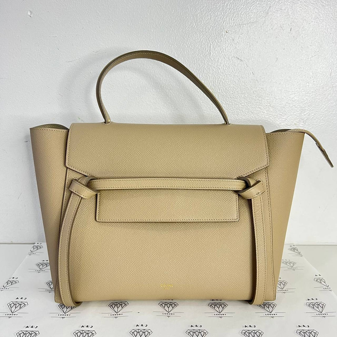 [PRE LOVED] Celine Micro Belt Bag in Beige Grained Calfskin GHW