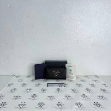 [PRE LOVED] Prada 4 Key Holder in Black/Pink Saffiano GHW