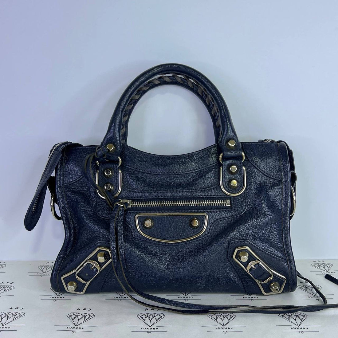 [PRE LOVED] Balenciaga Metallic Edge Mini City in Blue SHW