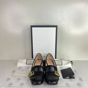 [PRE LOVED] Gucci Marmont Block Heels in Black Size 38.5EU