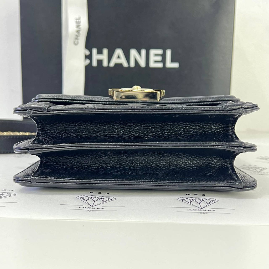 [PRE LOVED] Chanel North South Leboy in Black Caviar Shiny Gold HW (Series 28)