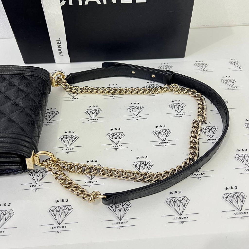 [PRE LOVED] Chanel North South Leboy in Black Caviar Shiny Gold HW (Series 28)