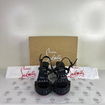 [PRE LOVED] Christian Louboutin Pyraclou Wedge 110MM in Black Size 35EU