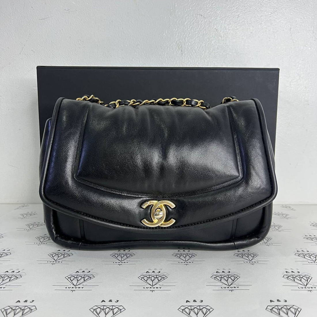 [PRE LOVED] Chanel Coco Mark Puffy Flap in Black Calfskin Leather GHW (Series 28)