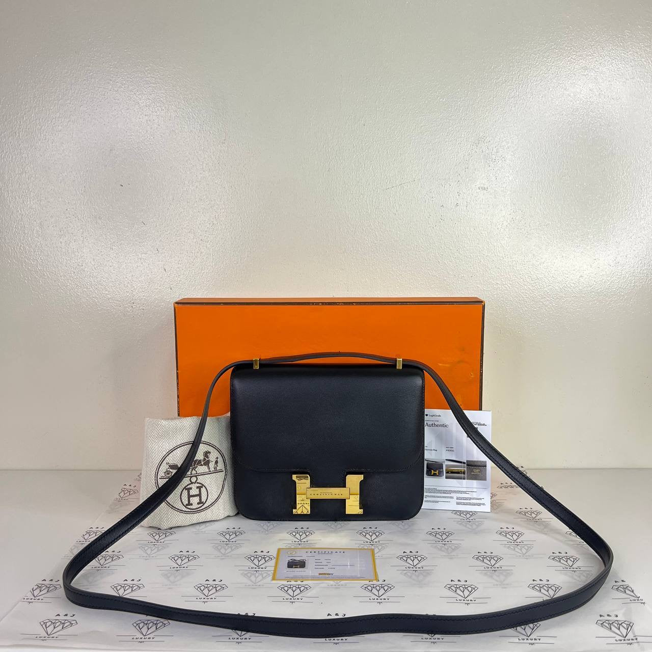 [PRE LOVED] Hermes Constance 18 in Black Evercolor Leather GHW (Stamp D - 2019)