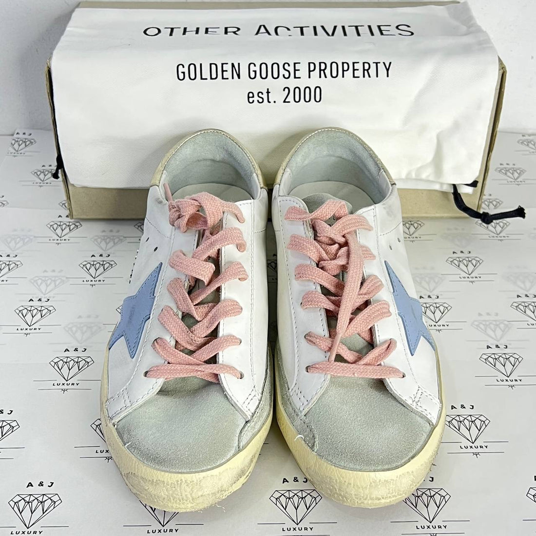 [PRE LOVED] Golden Goose Superstar in Blue Star Metal Heel Tab Size 37EU