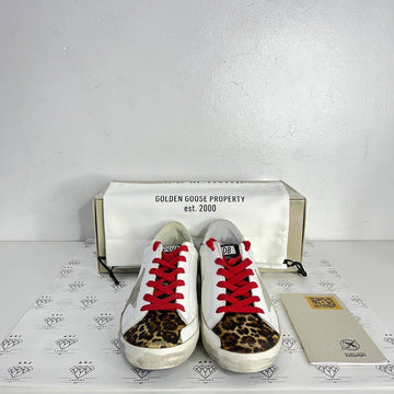 [PRE LOVED] Golden Goose Superstar Leopard in Gray Star Silver Heel Tab Size 38EU