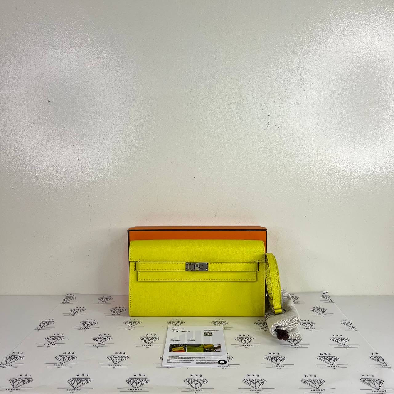 [PRE LOVED] Hermes Kelly To Go in Lime Chevre Leather PHW (Stamp Y - 2020)