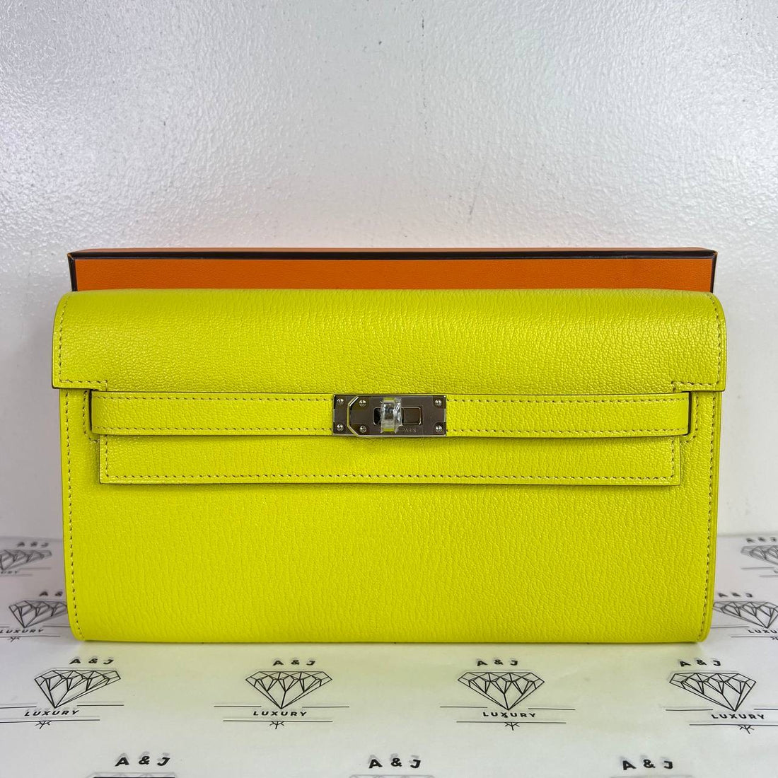 [PRE LOVED] Hermes Kelly To Go in Lime Chevre Leather PHW (Stamp Y - 2020)
