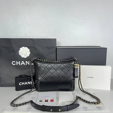 [PRE LOVED] Chanel Medium Gabrielle in Black Calfskin SHW/RHW/GHW (microchipped)