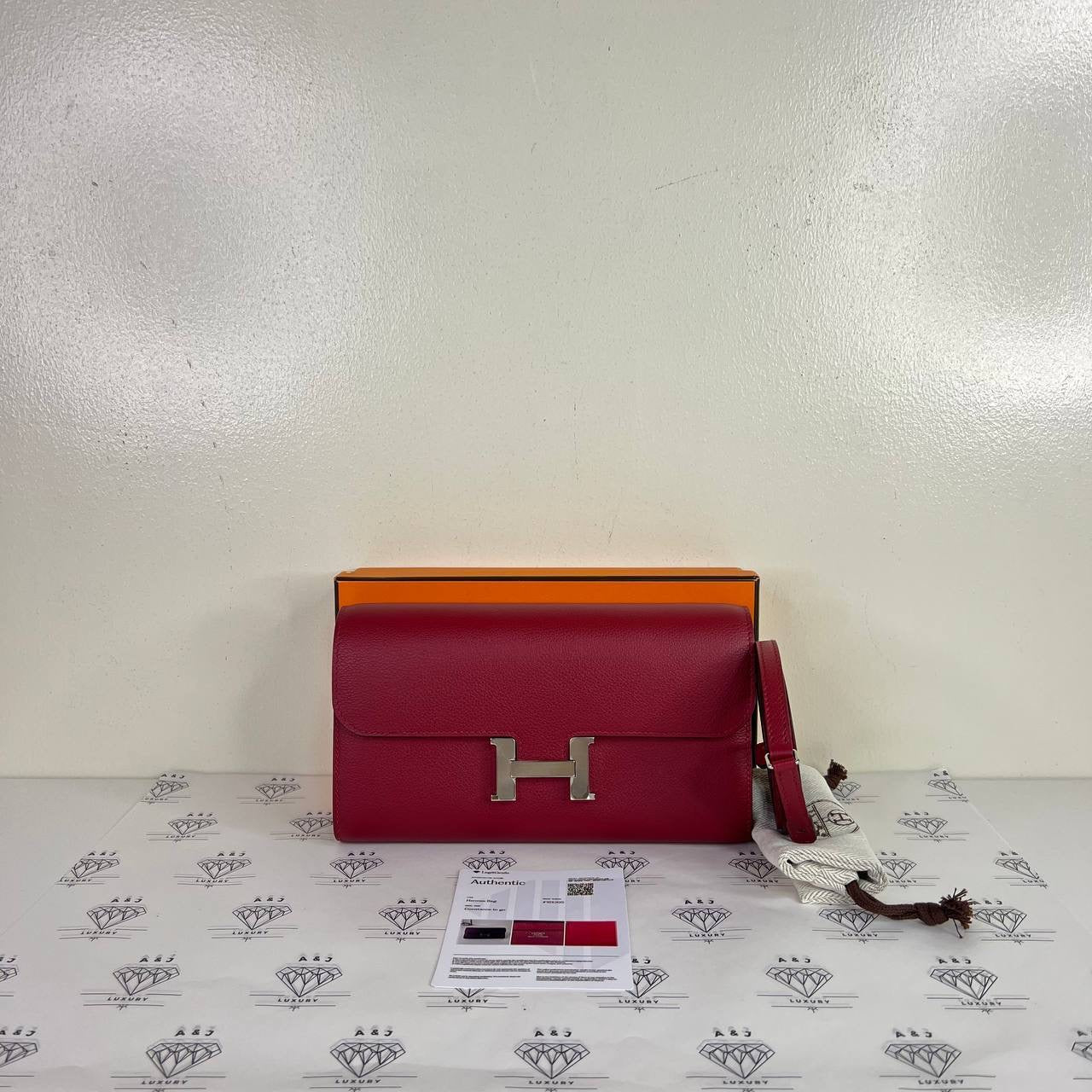 [PRE LOVED] Hermes Constance To Go in Rouge Grenat Evercolor Leather PHW (Stamp U - 2022)