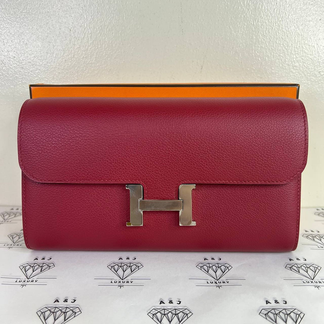 [PRE LOVED] Hermes Constance To Go in Rouge Grenat Evercolor Leather PHW (Stamp U - 2022)
