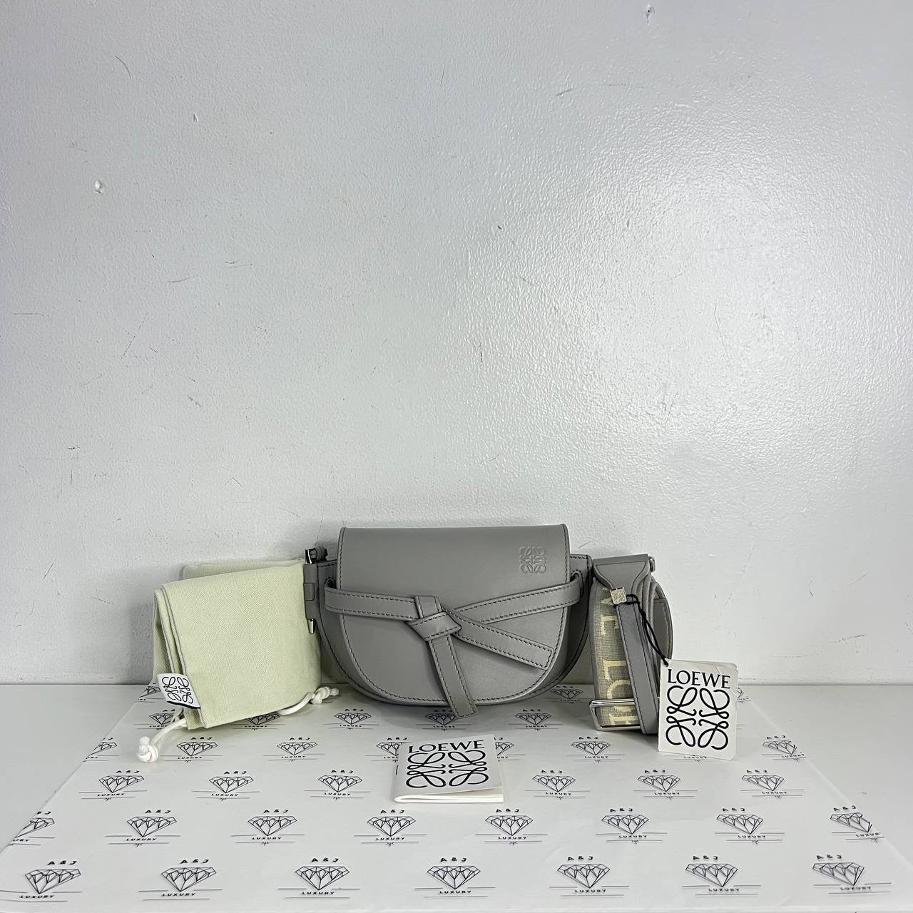 [PRE LOVED] Loewe Mini Gate in Gray Calfskin SHW