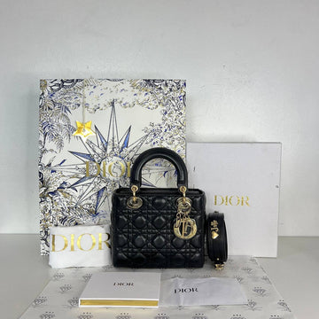[PRE LOVED] Christian Dior Small ABC Lady D in Black Cannage Lambskin GHW (2022)
