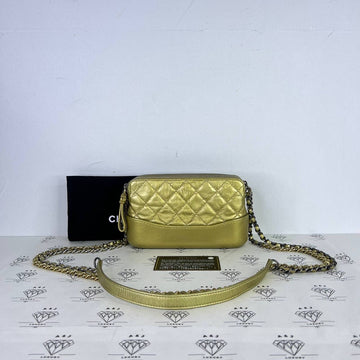 [PRE LOVED] Chanel Gabrielle Double Zip in Gold Lambskin Leather GHW (Series 23)