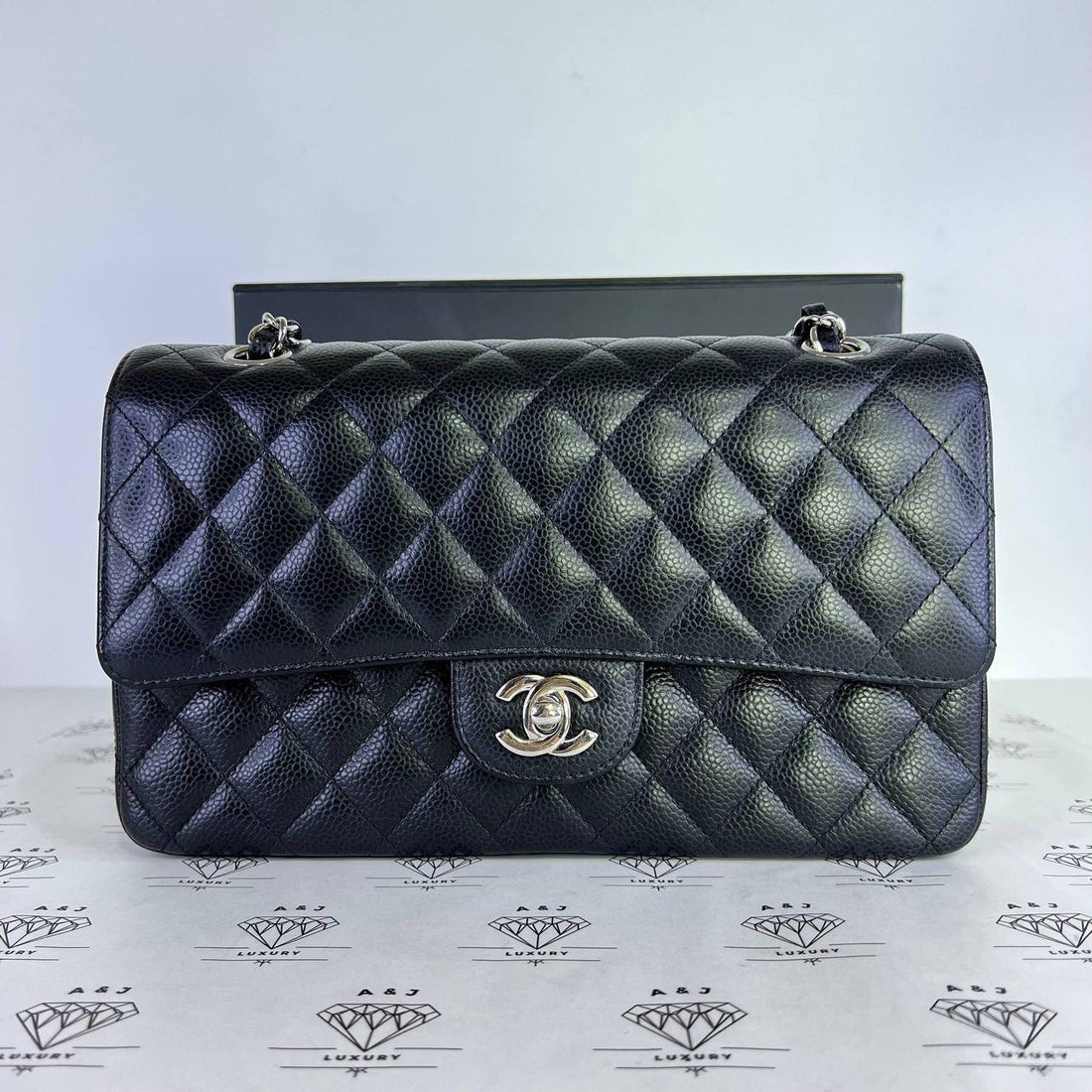 [PRE LOVED] Chanel Medium Classic Double Flap in Black Caviar Leather SHW (microchipped)