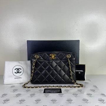 [PRE LOVED] Chanel Vintage Tote Bag in Black Lambskin 24K Gold HW (Series 3)