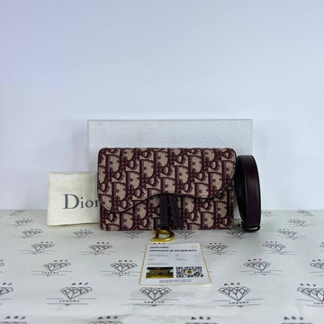 [PRE LOVED] Christian Dior Saddle Belt Bag in Burgundy Oblique GHW (2019)