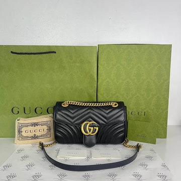 [PRE LOVED] Gucci Small Marmont Flap in Black GHW