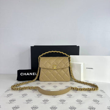 [PRE LOVED] Chanel 24S Collection 31 Rue Cambon Top Handle Bag in Dark Beige Caviar Leather GHW (microchipped)