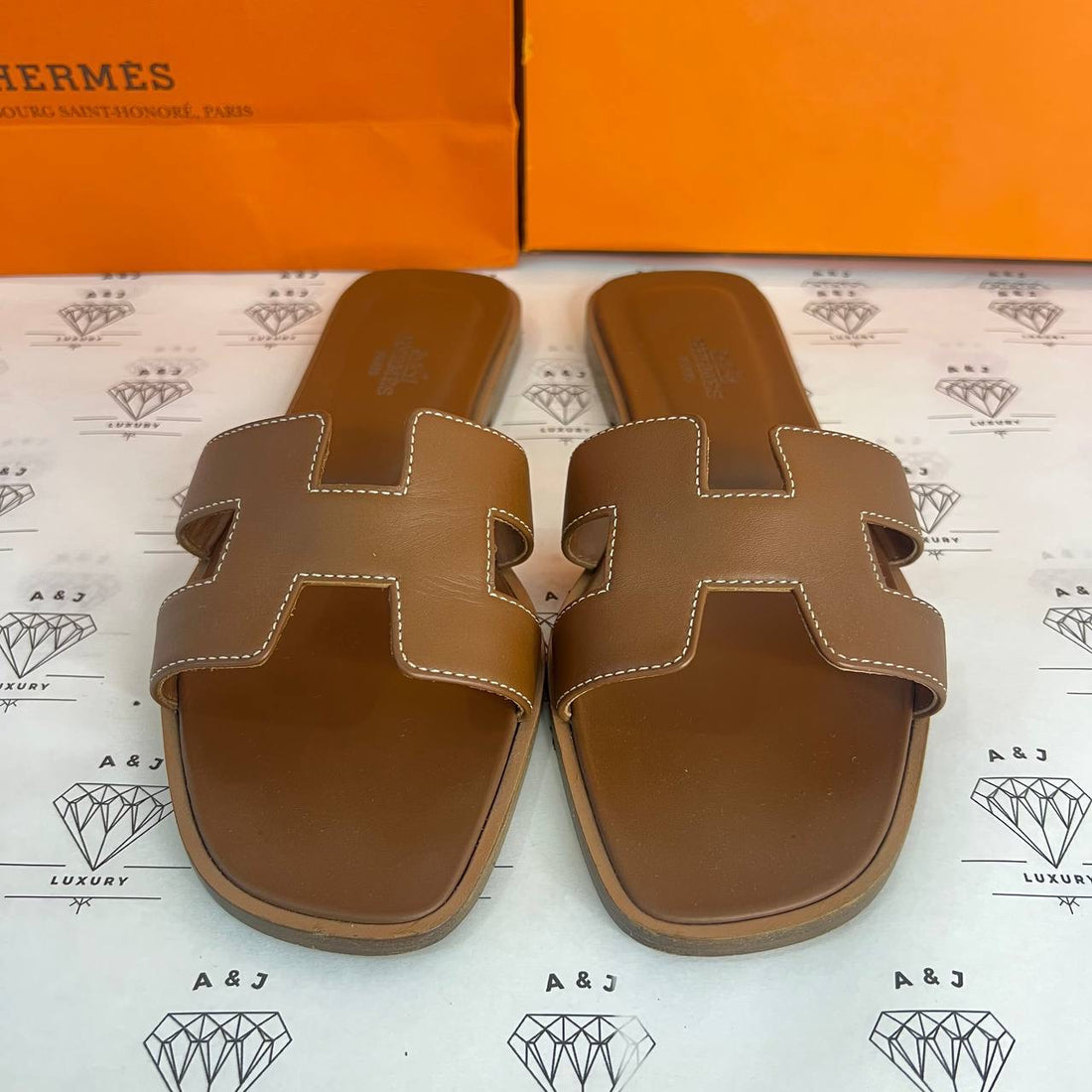 [PRE LOVED] Hermes Oran Sandals in Gold Size 36.5EU