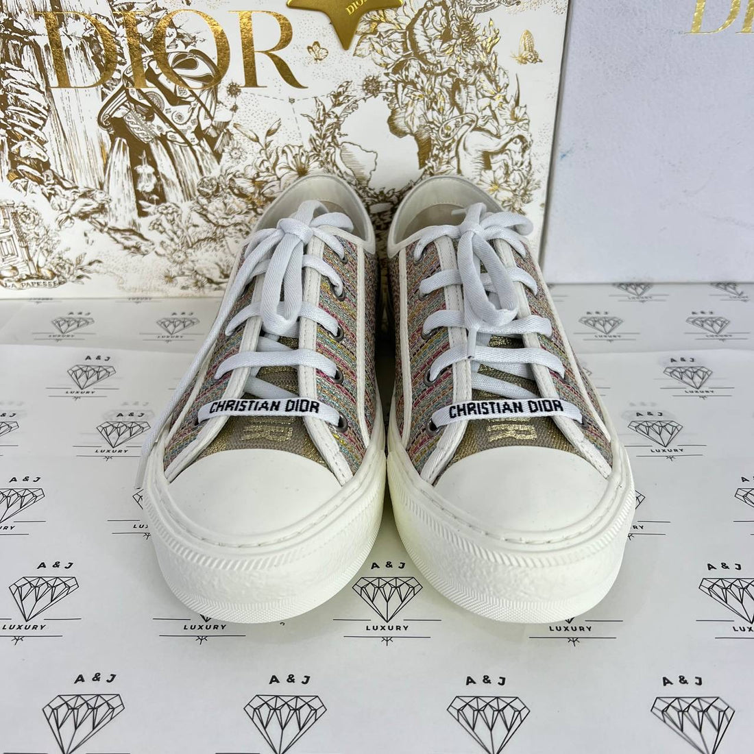 [PRE LOVED] Christian Dior Walk'n'CD Sneakers in Multicolor Size 38EU