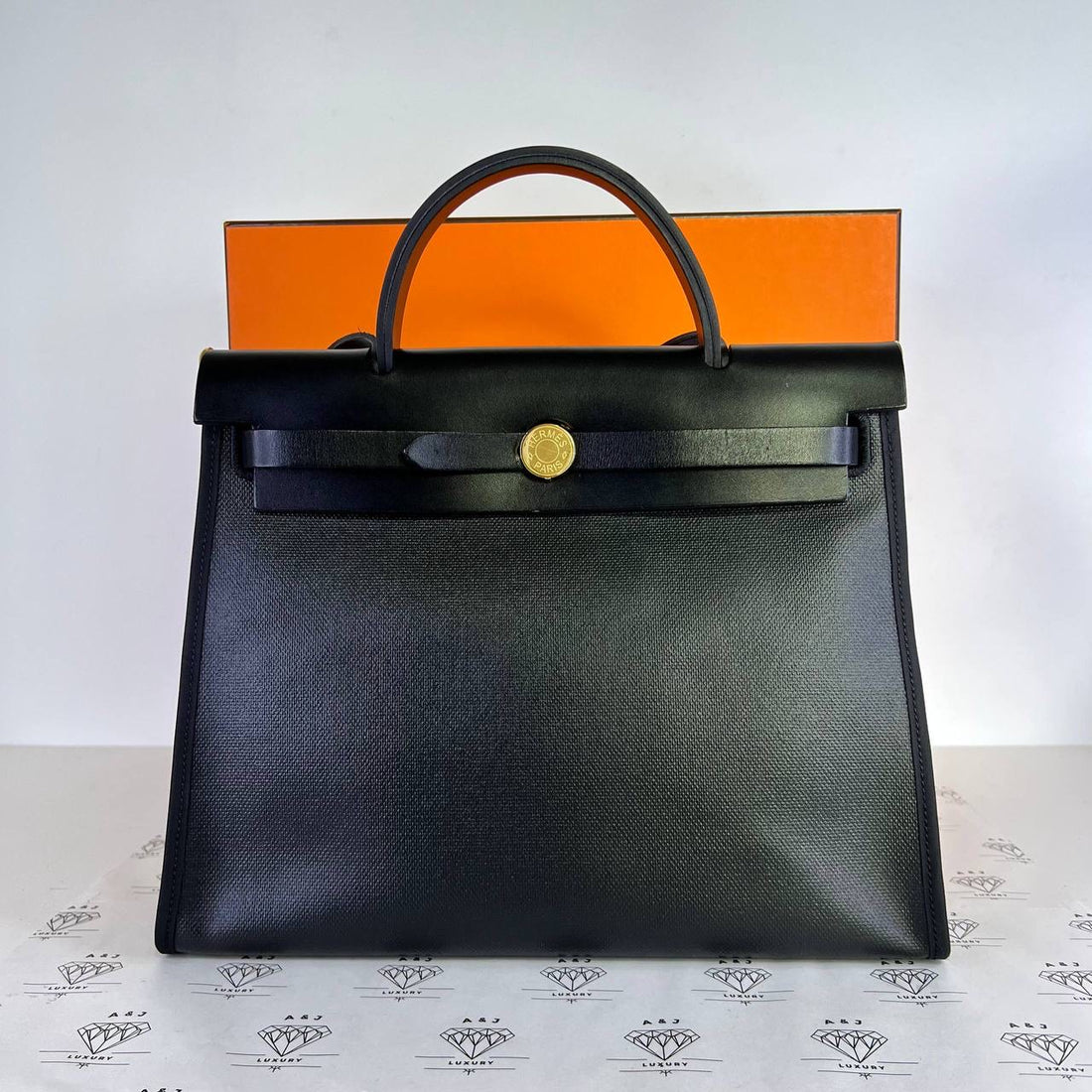 [PRE LOVED] Hermes Herbag Zip 31 in Black Vache Hunter Leather GHW (Stamp K - 2025)