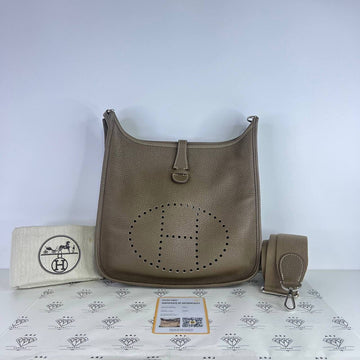 [PRE LOVED] Hermes Evelyne 29 PM III in Etoupe Clemence Leather PHW (Stamp Z - 2021)