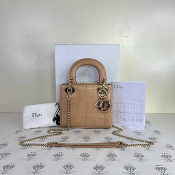 [PRE LOVED] Christian Dior Mini Lady D in Beige Python Snakeskin GHW (2021)