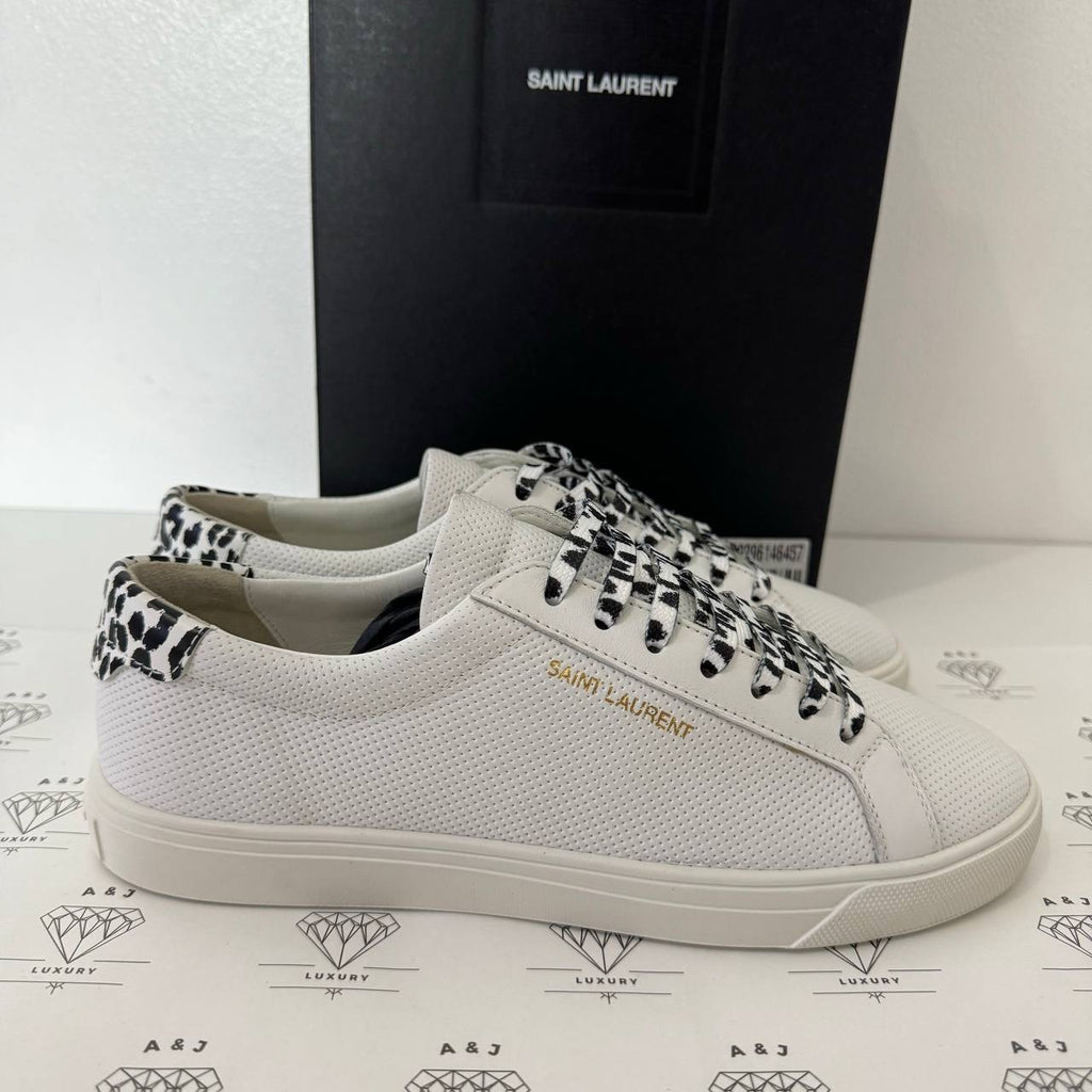 [PRE LOVED] Yves Saint Laurent Andy Perforated Sneakers in White Size 38EU