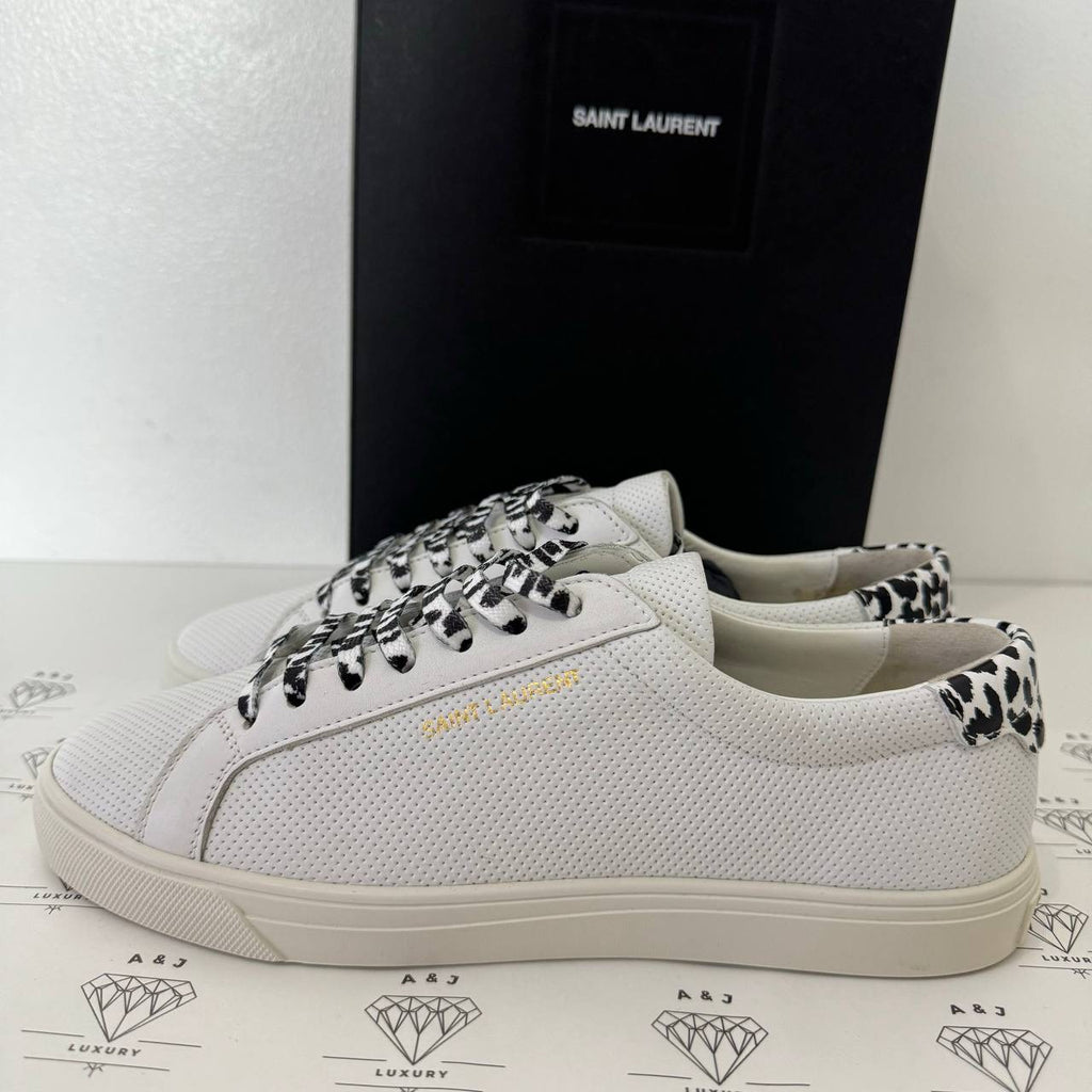 [PRE LOVED] Yves Saint Laurent Andy Perforated Sneakers in White Size 38EU