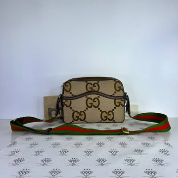 [PRE LOVED] Gucci Jumbo Logo Messenger Bag in Brown GHW