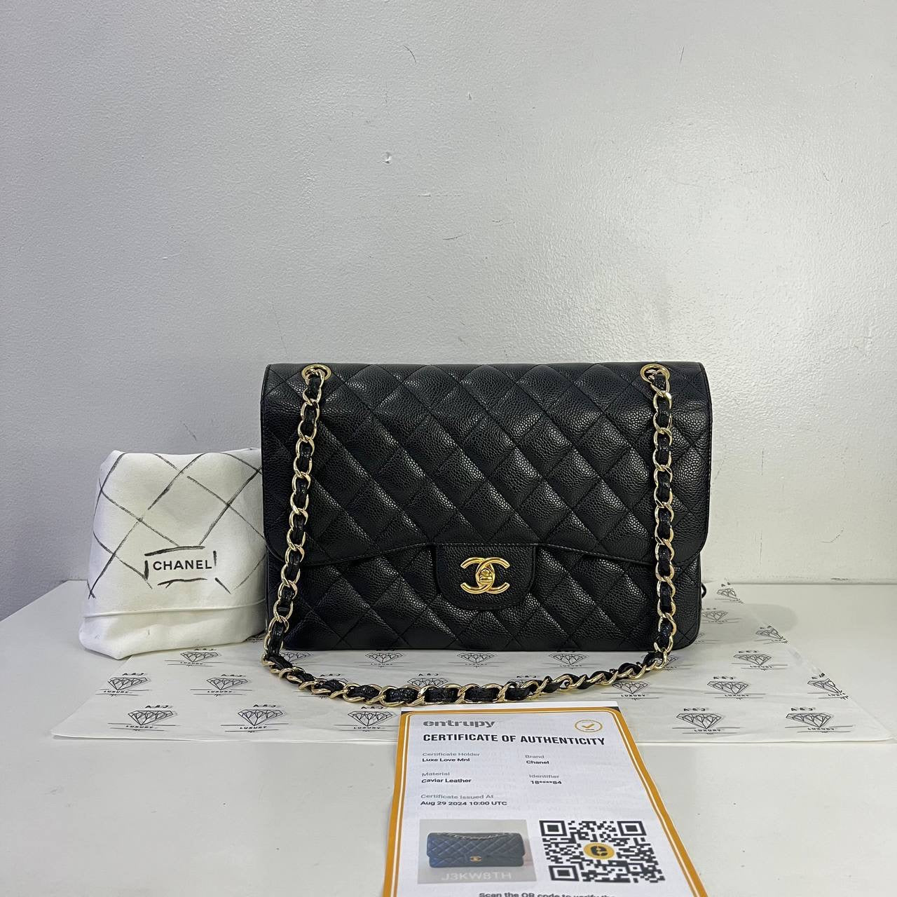 [PRE LOVED] Chanel Jumbo Double Flap in Black Caviar GHW (Series 18)