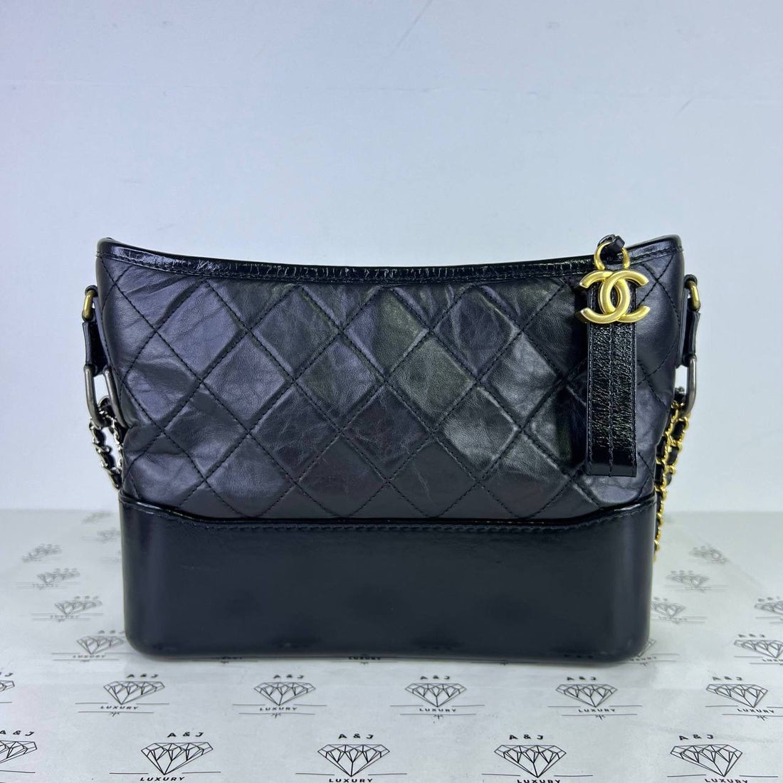 [PRE LOVED] Chanel Medium Gabrielle in Black Lambskin Leather Gold/Silver/Ruthenium HW (Series 31)