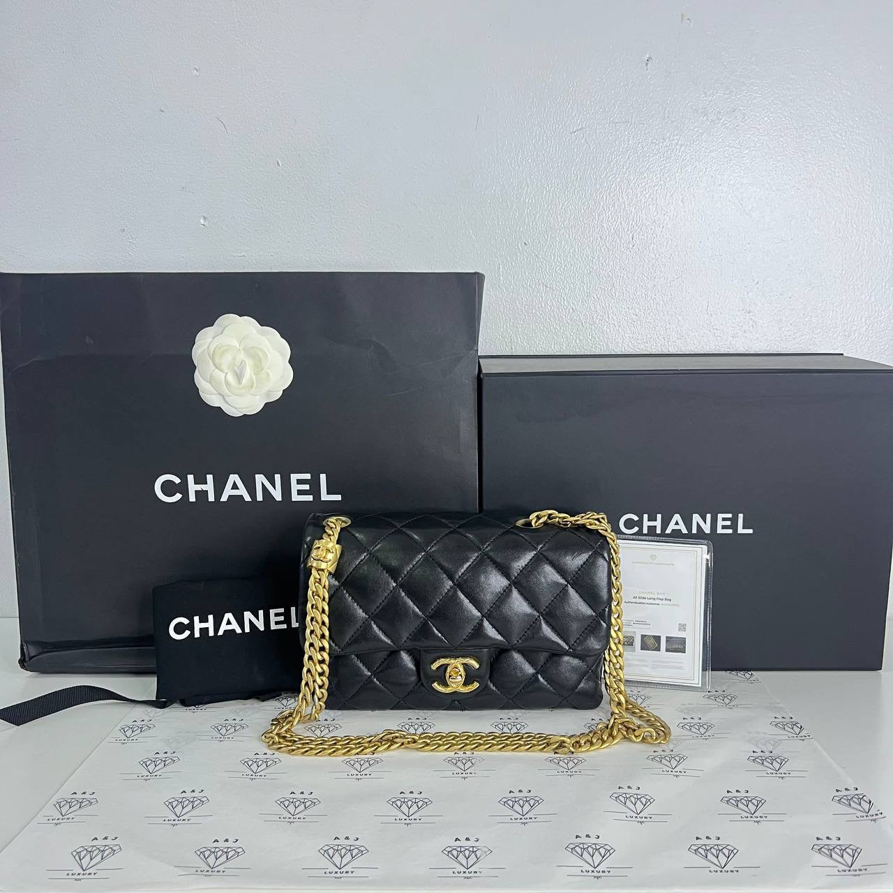 [PRE LOVED] Chanel Coco Crush Flap in Black Lambskin GHW (microchipped)