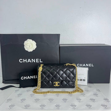 [PRE LOVED] Chanel Coco Crush Flap in Black Lambskin GHW (microchipped)