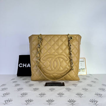 [PRE LOVED] Chanel Petite Shopping Tote (PST) in Caramel Caviar Leather GHW (Series 8)
