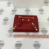 [PRE LOVED] Balenciaga Mini Trifold Compact Wallet in Red GHW