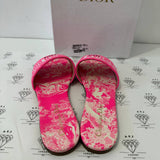 [PRE LOVED] Christian Dior Dway Slides in Fluo Toile De Jouy Embroidery Size 39EU