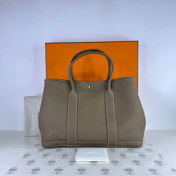 [PRE LOVED] Hermes Garden Party Tote (GPT) 36 in Etoupe Negonda Leather PHW (Stamp A - 2017)