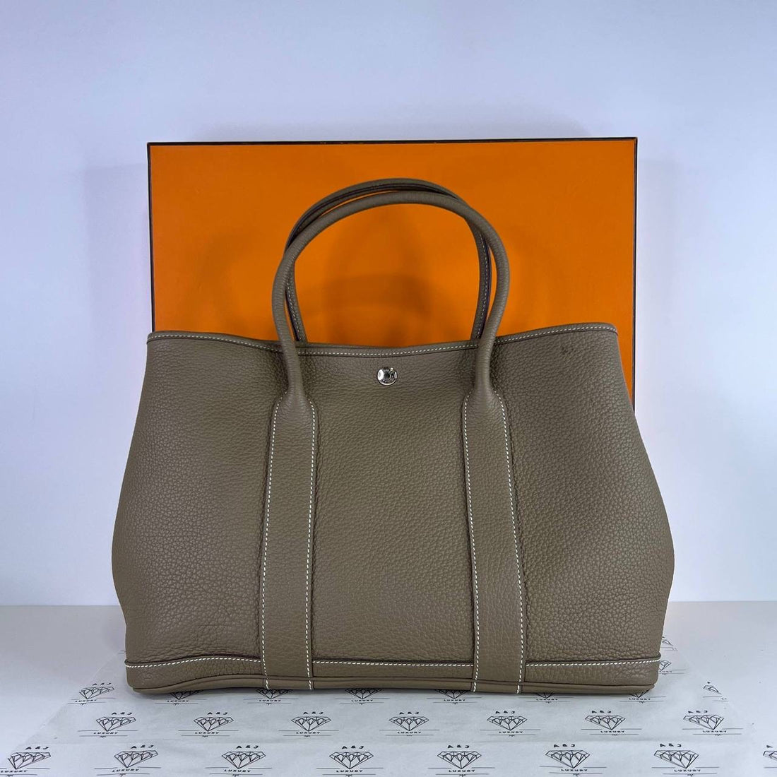 [PRE LOVED] Hermes Garden Party Tote (GPT) 36 in Etoupe Negonda Leather PHW (Stamp A - 2017)