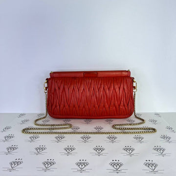 [PRE LOVED] Miu Miu Nappa Pouch Shoulder Bag in Red GHW