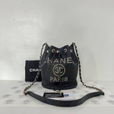 [PRE LOVED] Chanel Deauville Bucket Bag in Black Caviar GHW (Series 29)