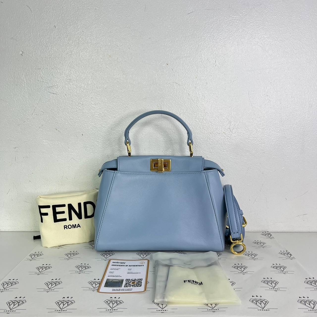 [PRE LOVED] Fendi Mini Peekaboo in Blue GHW