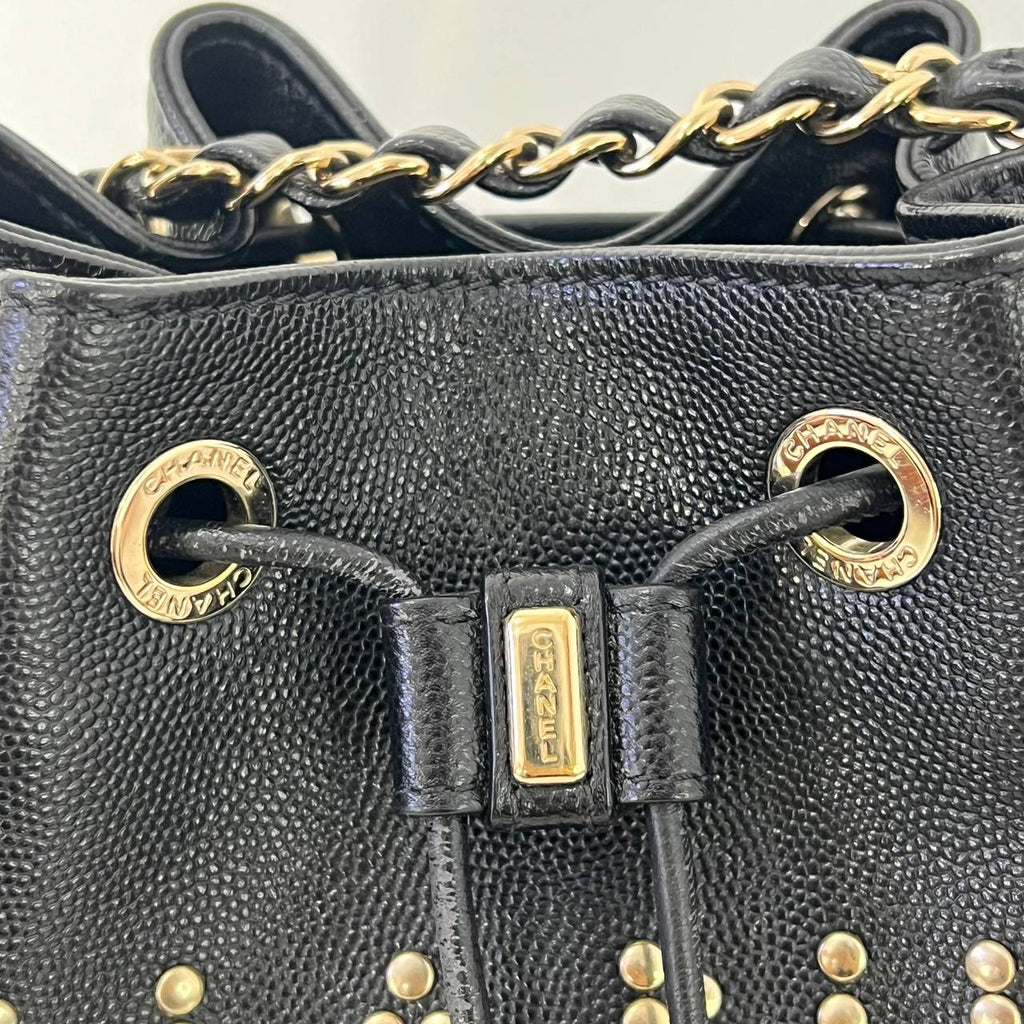 [PRE LOVED] Chanel Deauville Bucket Bag in Black Caviar GHW (Series 29)