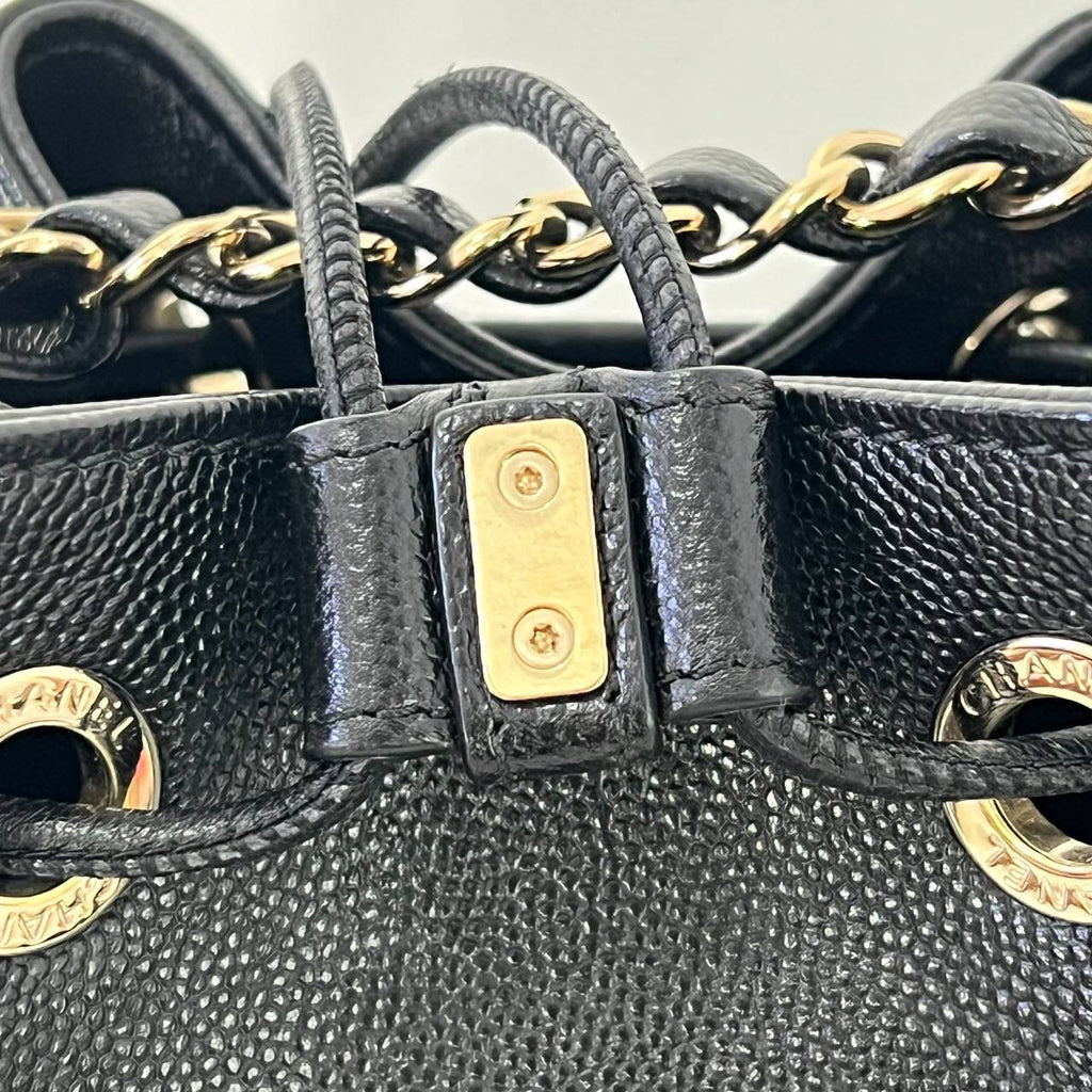 [PRE LOVED] Chanel Deauville Bucket Bag in Black Caviar GHW (Series 29)