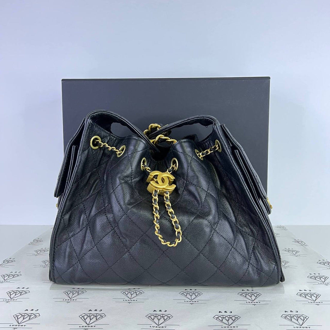 [PRE LOVED] Chanel Small C25 in Black Caviar Leather GHW (microchipped)
