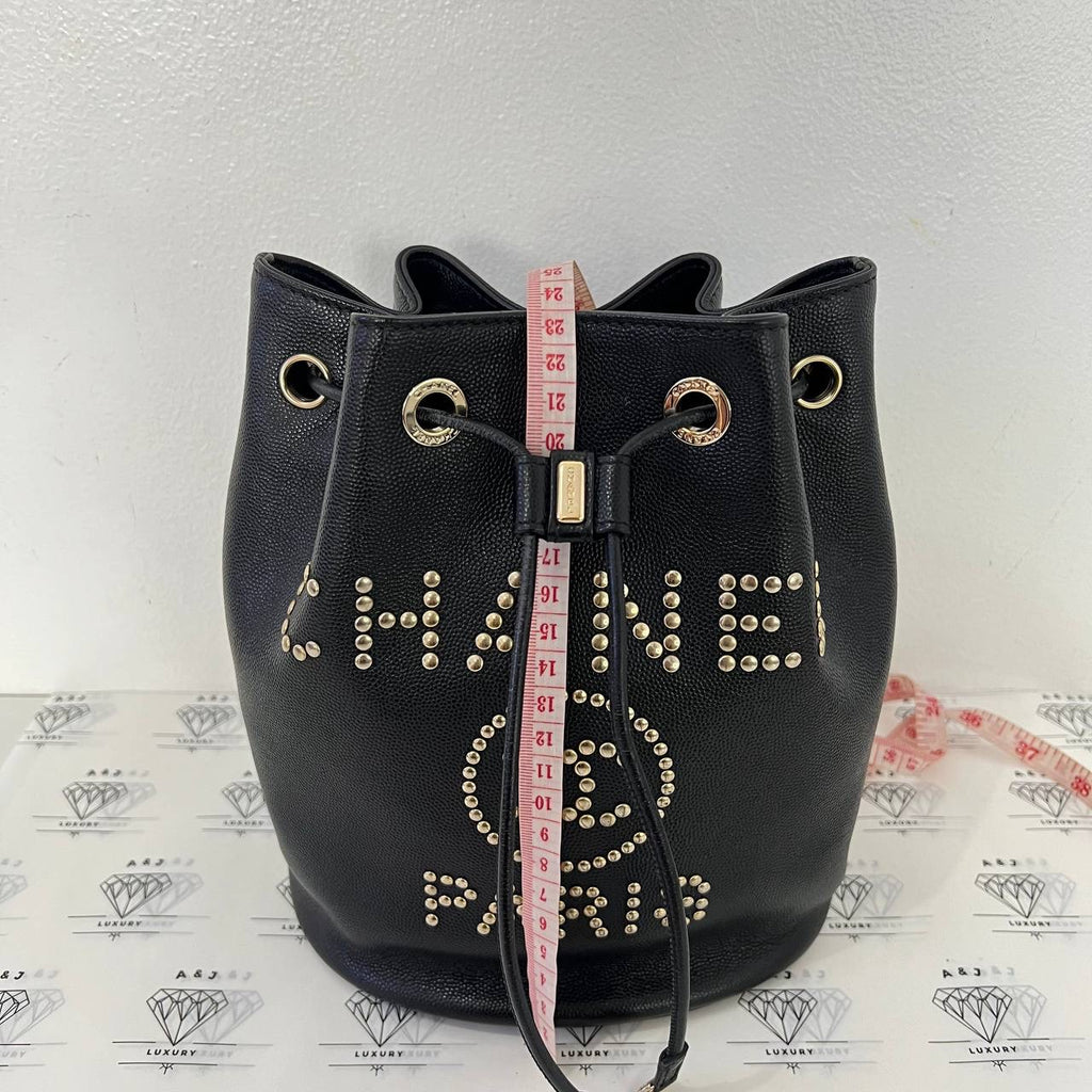 [PRE LOVED] Chanel Deauville Bucket Bag in Black Caviar GHW (Series 29)