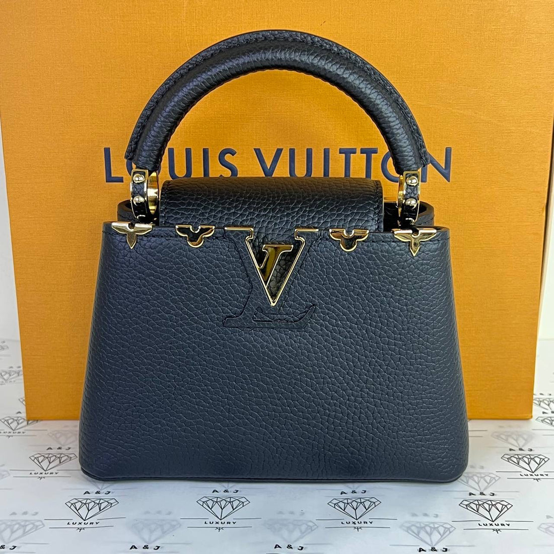 [PRE LOVED] Louis Vuitton Mini Capucine in Black Taurillon Leather GHW (microchipped)