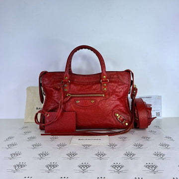 [PRE LOVED] Balenciaga Small Classic City in Red GHW
